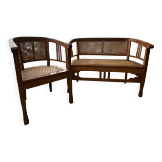 Ensemble fauteuil et banquette Art Déco