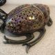 Zoomorphic scarab lamp in glazed ceramic