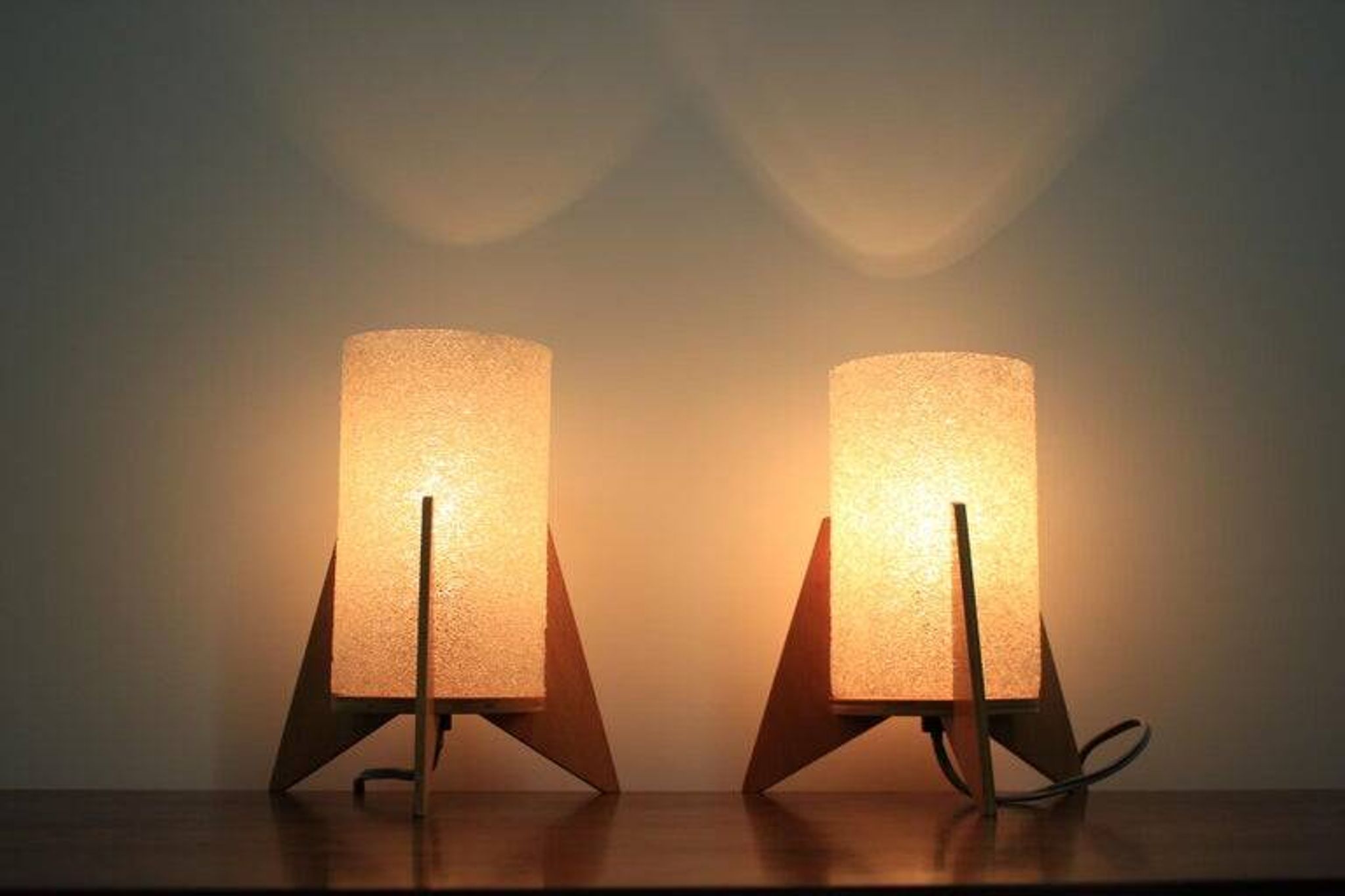 Pair of Midcentury Table Lamps, Rockets, Pokrok Zilina, 1970s