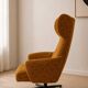 Vintage Czechoslovak Wingback Swivel Lounge Armchair