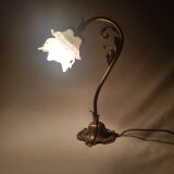 Flower gilded bronze lamp