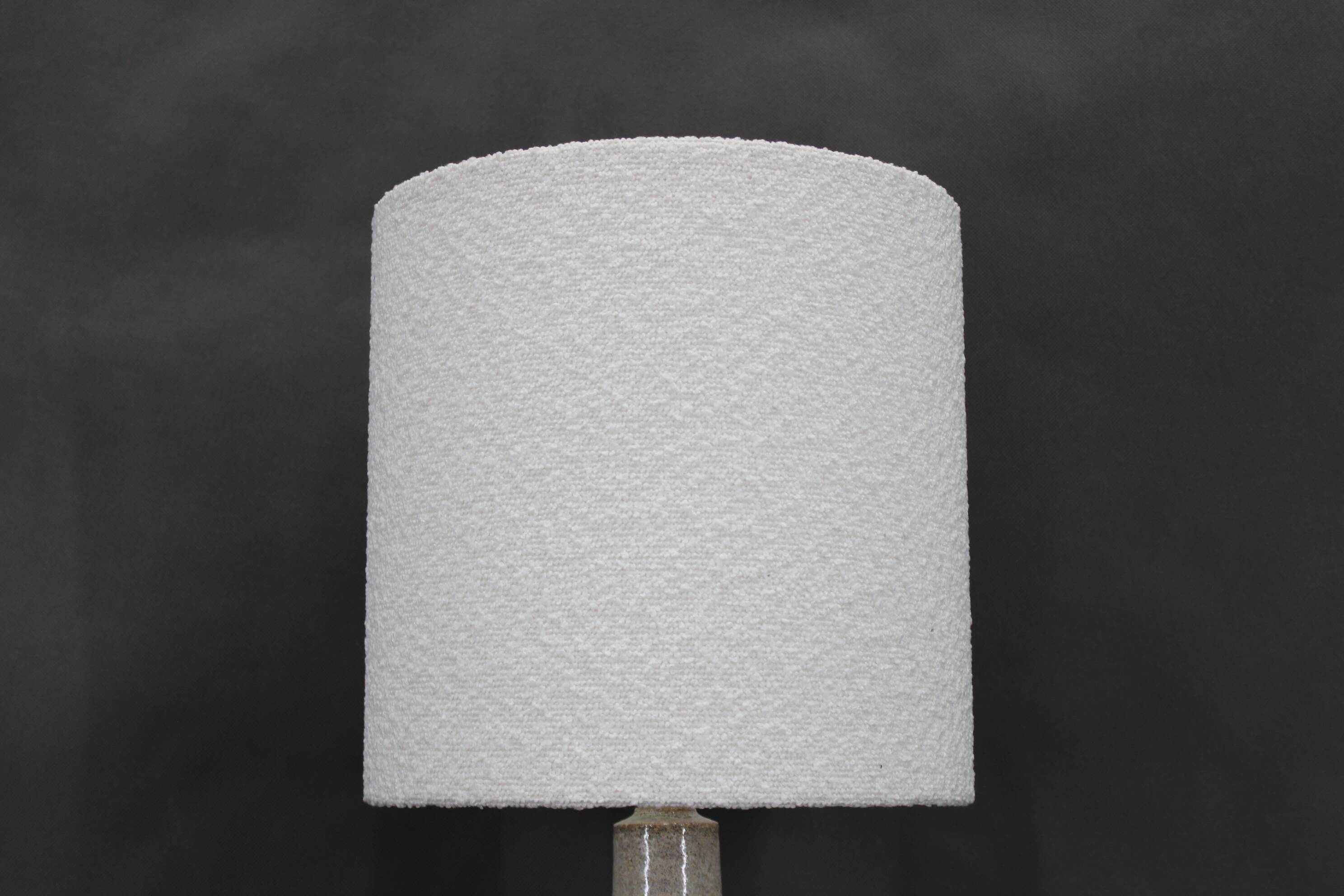 1970s Ceramic Table Lamp from Axella with Fabric Lampshade, Denmark
