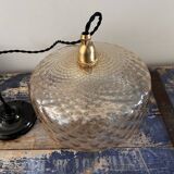 Vintage amber glass pendant light