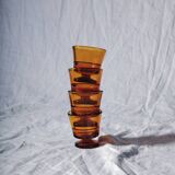 4 Duralex amber glass egg cups