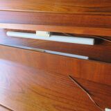 Pair of Danish teak shelves with wall lights, 1960s