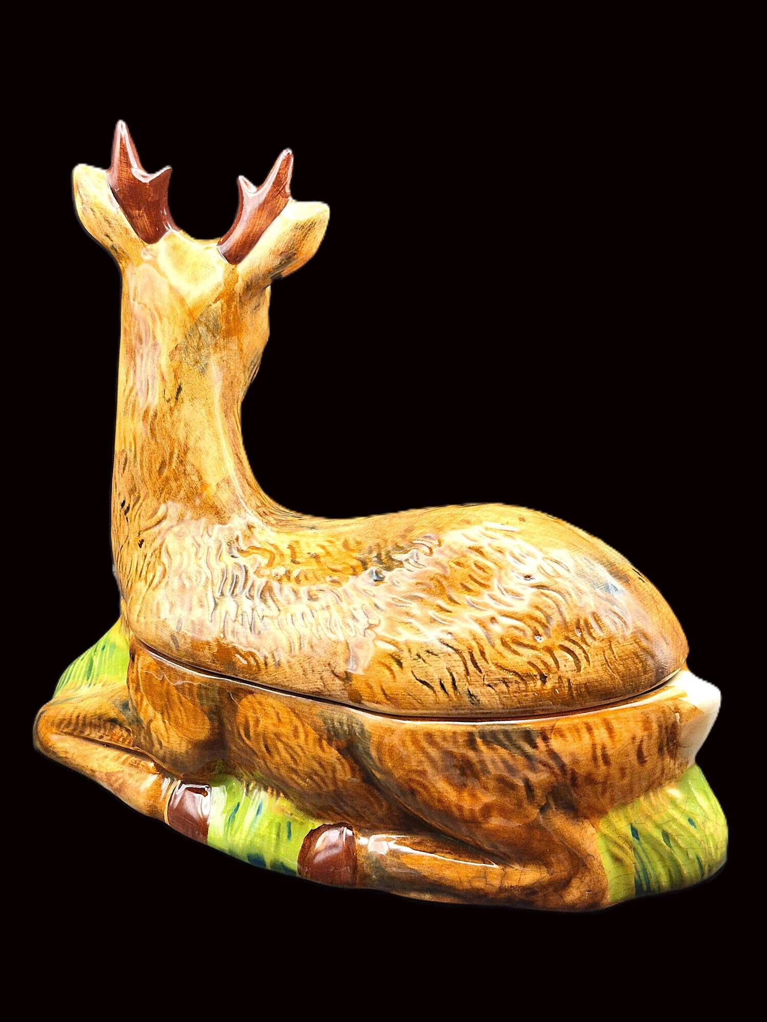 Zoomorphic Terrine of Roe Deer in Barbotine – Michel Caugant (Circa 1970)
