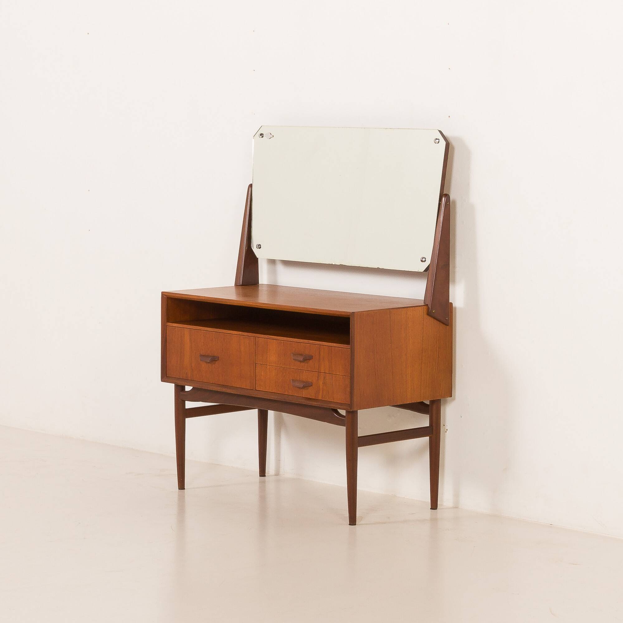 Scandinavian mid century vanity with adjustable mirror, 1960s