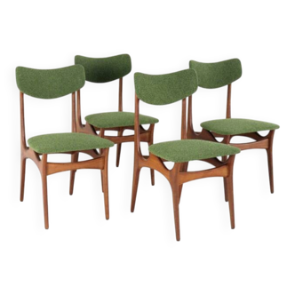 Set of 4 dining chairs 'Cindy' - new upholstery - mid century modern - teak