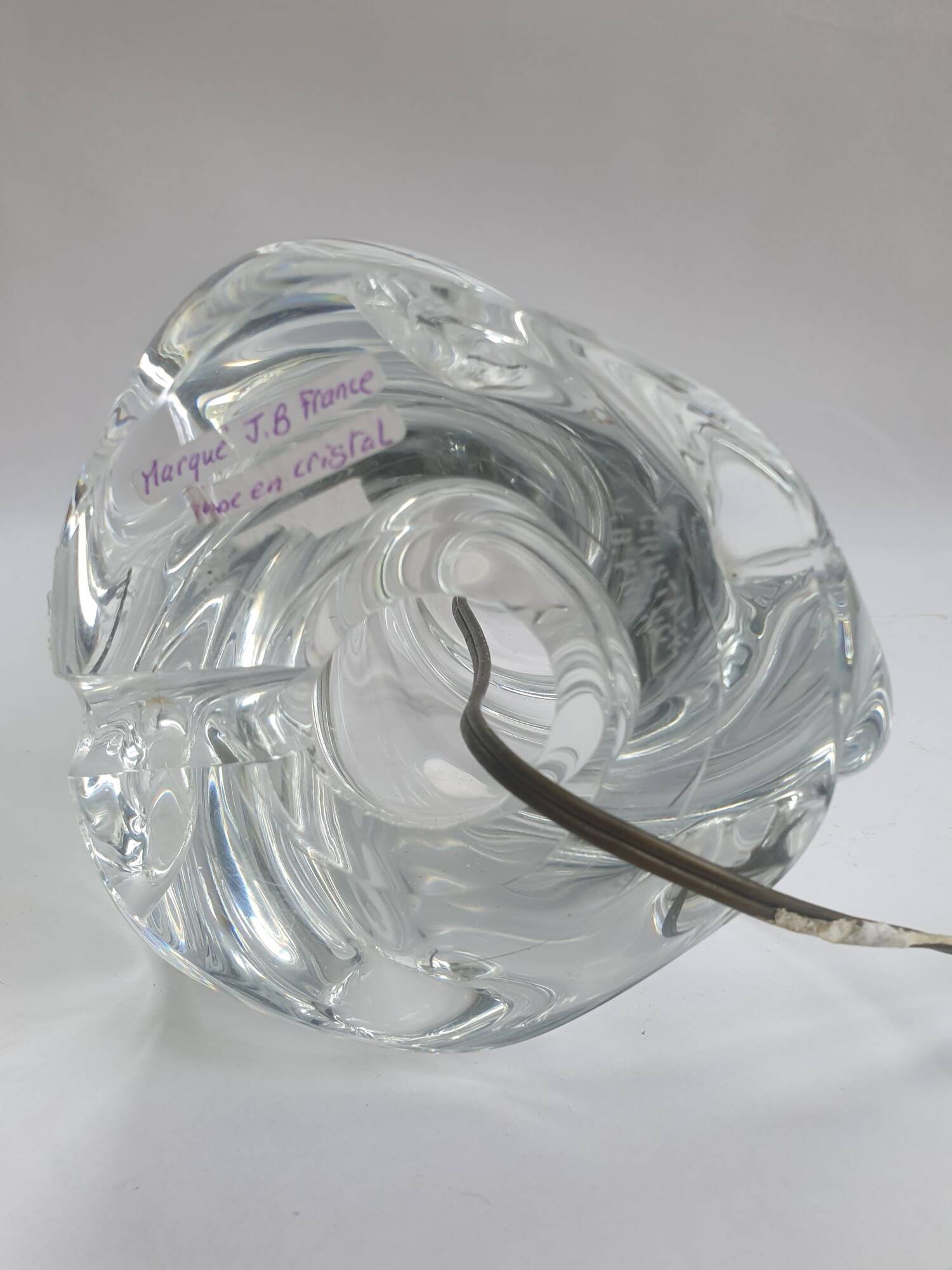 Joseph Bleichner crystal lamp base, modernist design, 1960s