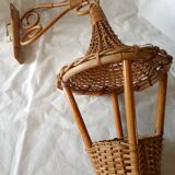 Rattan wall lamp