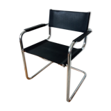 Leather and chrome armchair from the 70s/80s