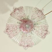 Plafonnier vintage en verre de Murano rose