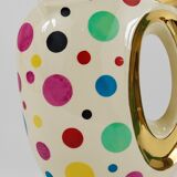 Boch Frères Pichet / Mid-Century Jug in Gold and Polka Dots, Belgium, 1950s