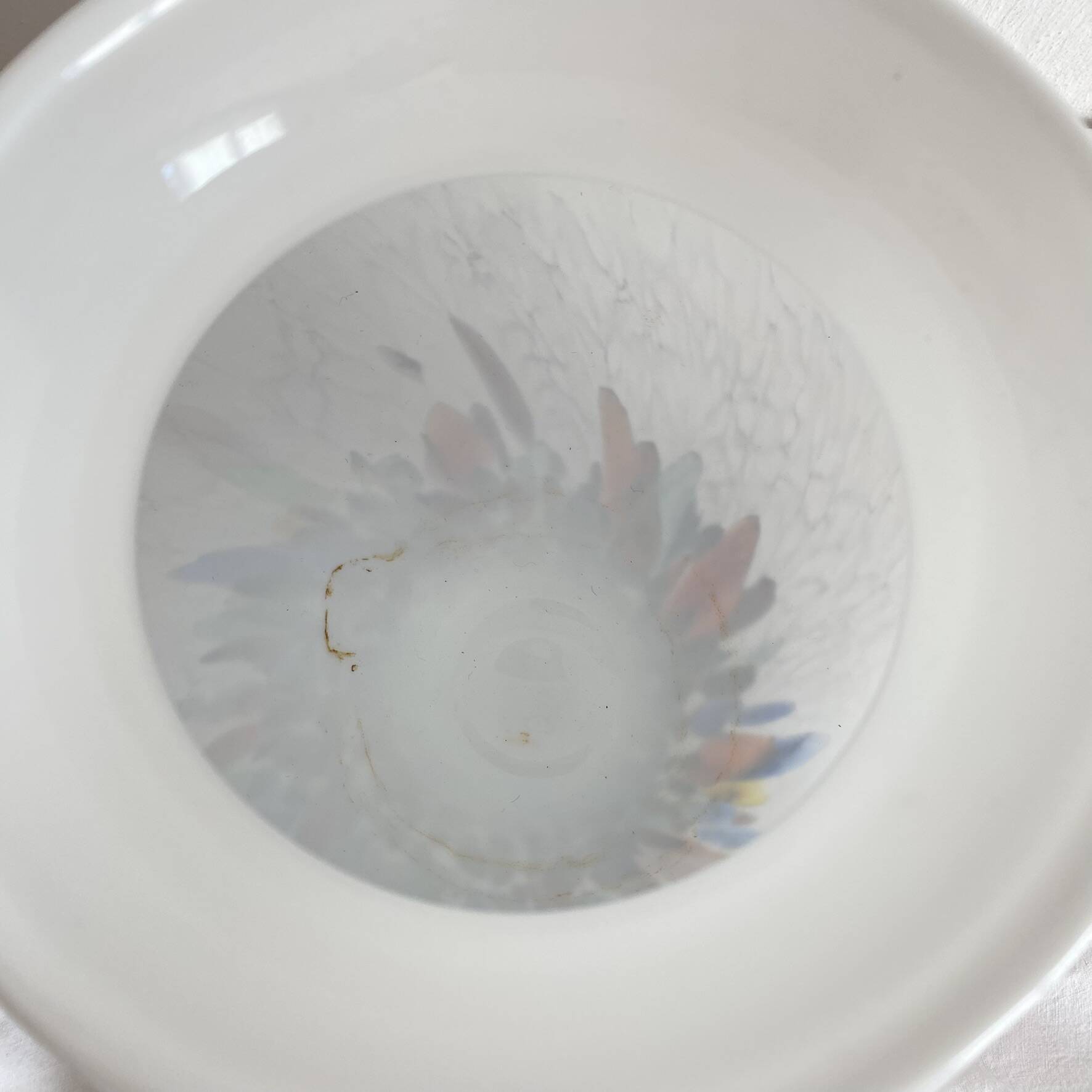 Large blown glass vase with polychrome inclusions in the Murano style.