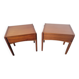 Pair of Scandinavian teak bedside tables from the 60s