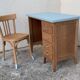Vintage desk compass feet 1950 and its Baumann chair