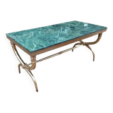 Table basse ancien avec plateau marbre vintage