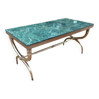 Antique coffee table with vintage marble top