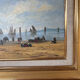Painting signed Gérard Roux known as "Rouxe" – Scene of a Normandy beach