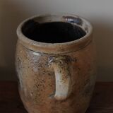 Large round terracotta pot with handle