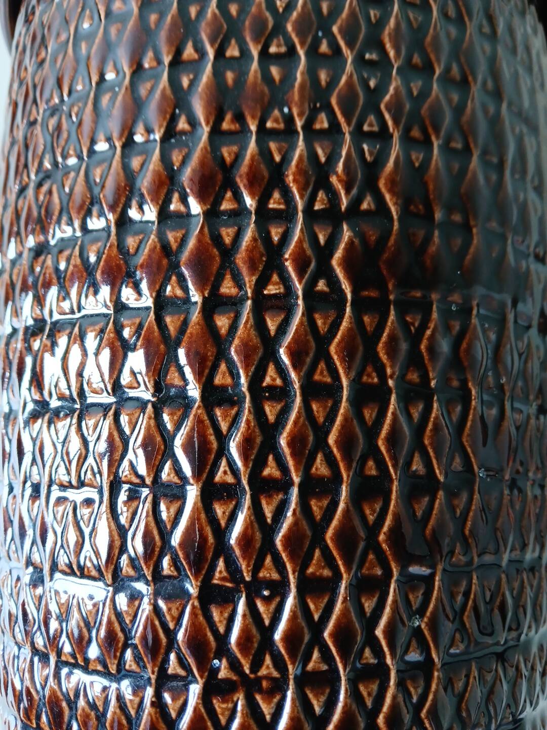 Large floor vase Jasba West Germany 42 cm – Fat Lava brown 1960s