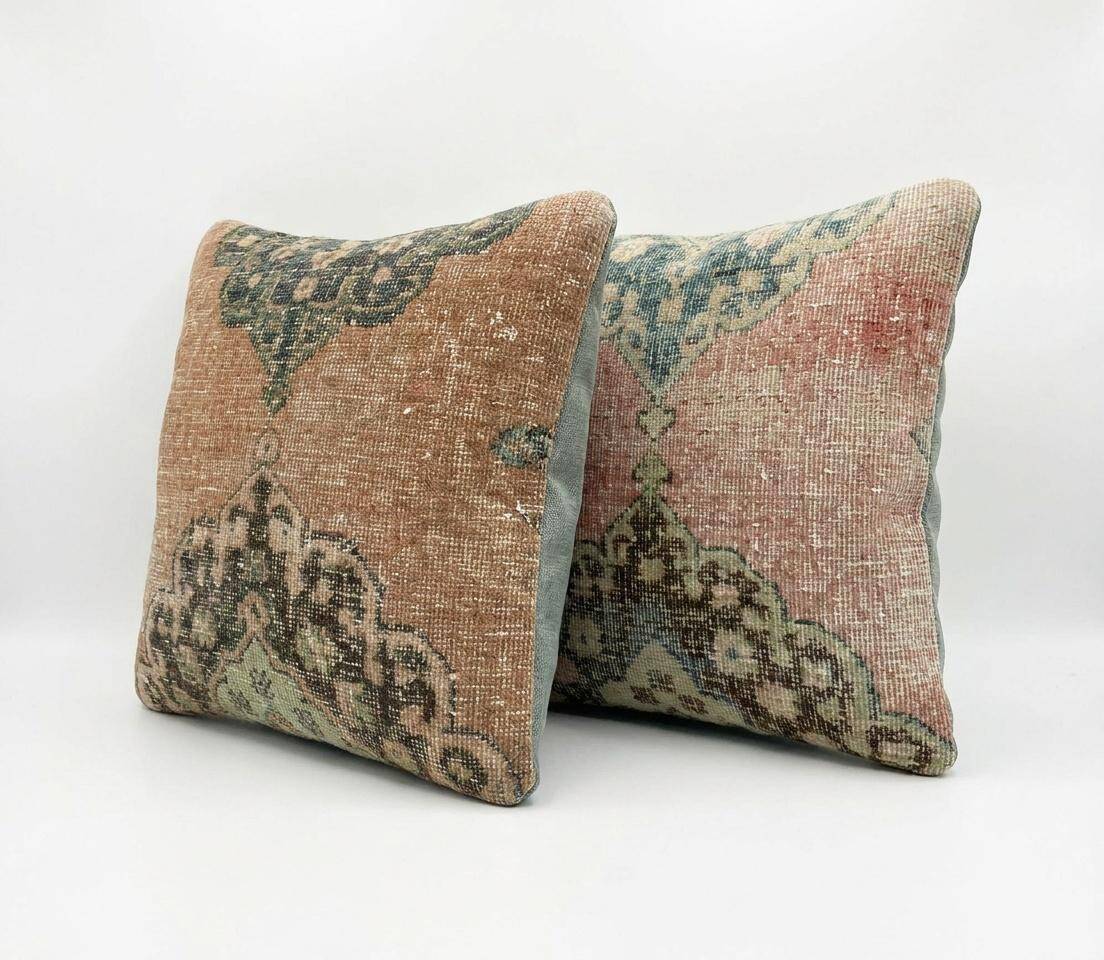 Set of 2 vintage Turkish cushion covers 51x51 cm