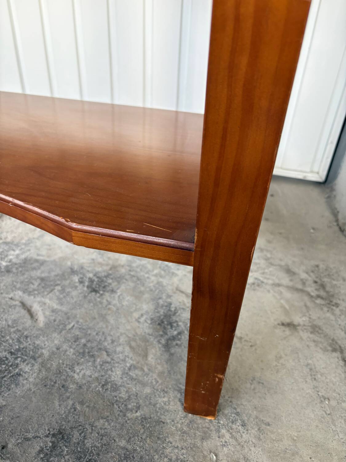 Large console in Calacatta Viola marble & solid cherry wood.