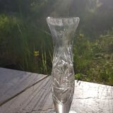 1 carved crystal vase from the 80s