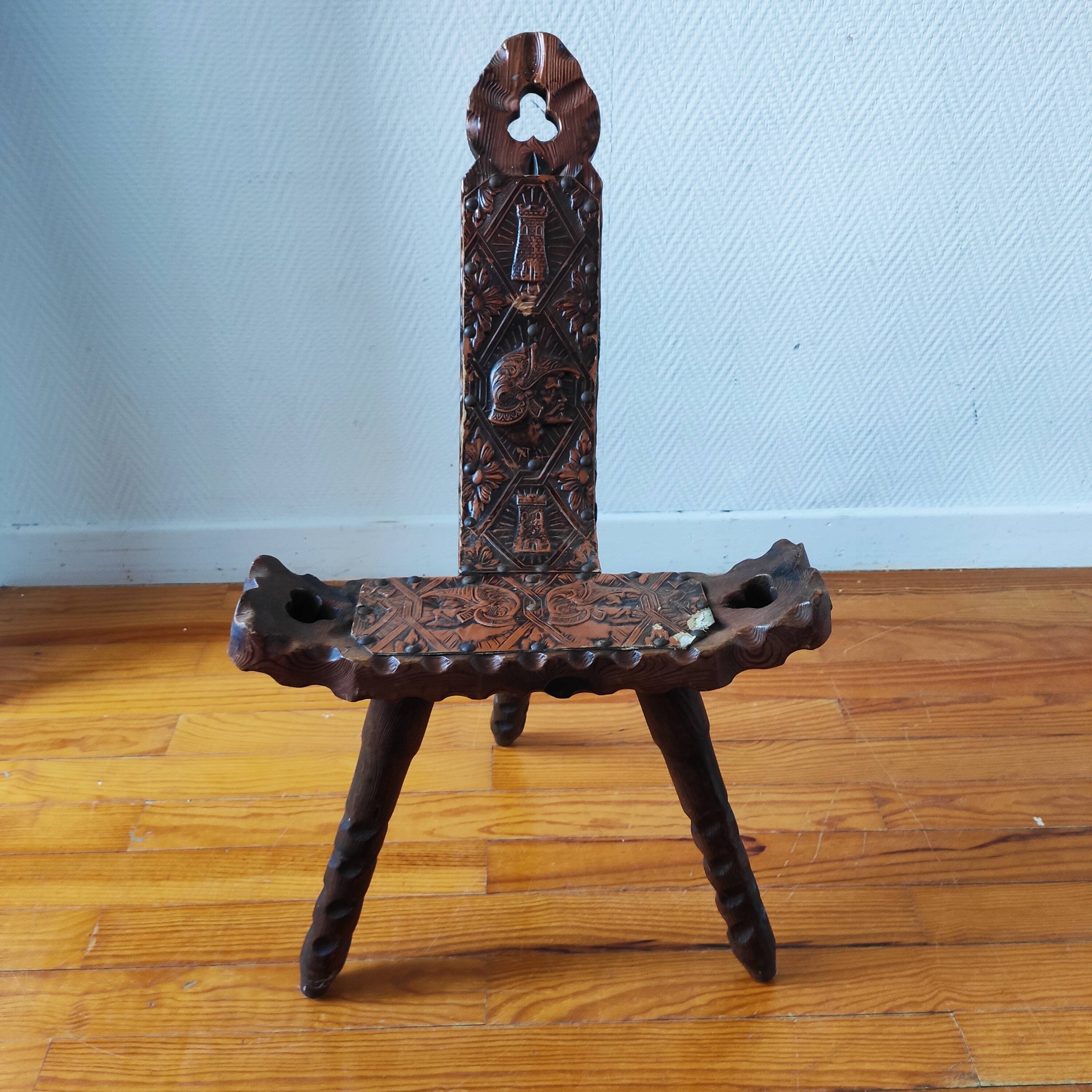 Brutalist tripod chair