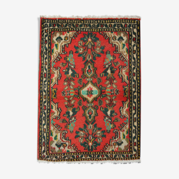 Small vintage persian mahal carpet  oriental wool area rug- 57x87cm