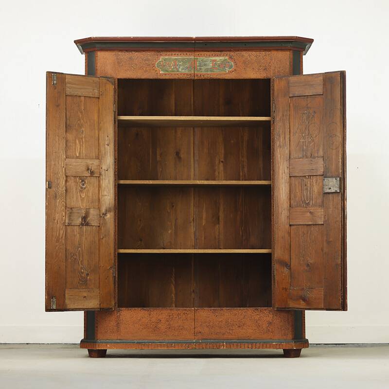Painted Folk Art Bridal Cabinet 1846