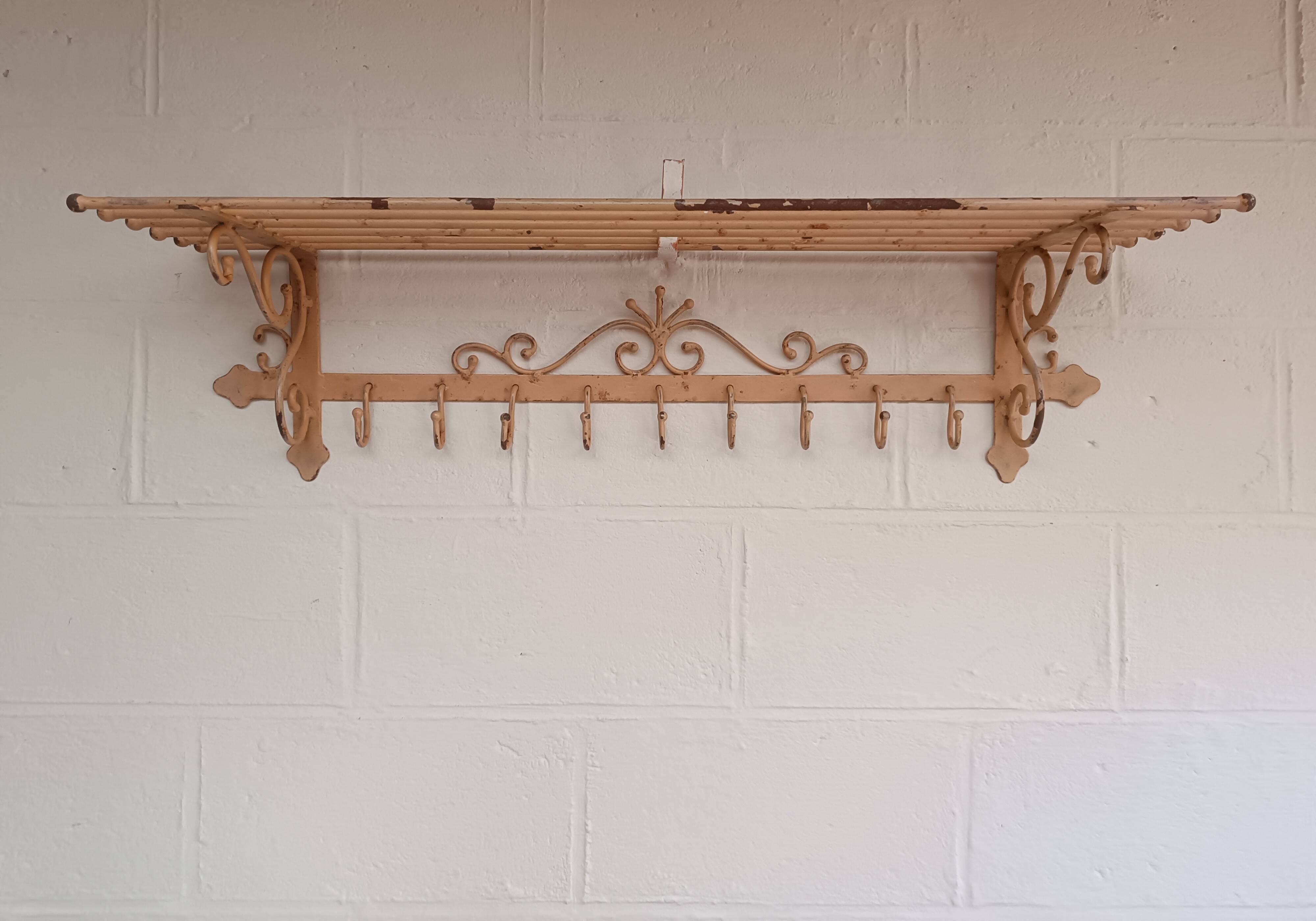 Vintage wrought iron coat rack