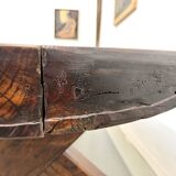 Table Brutaliste en Chêne Massif, Art Populaire (Vers 1900)