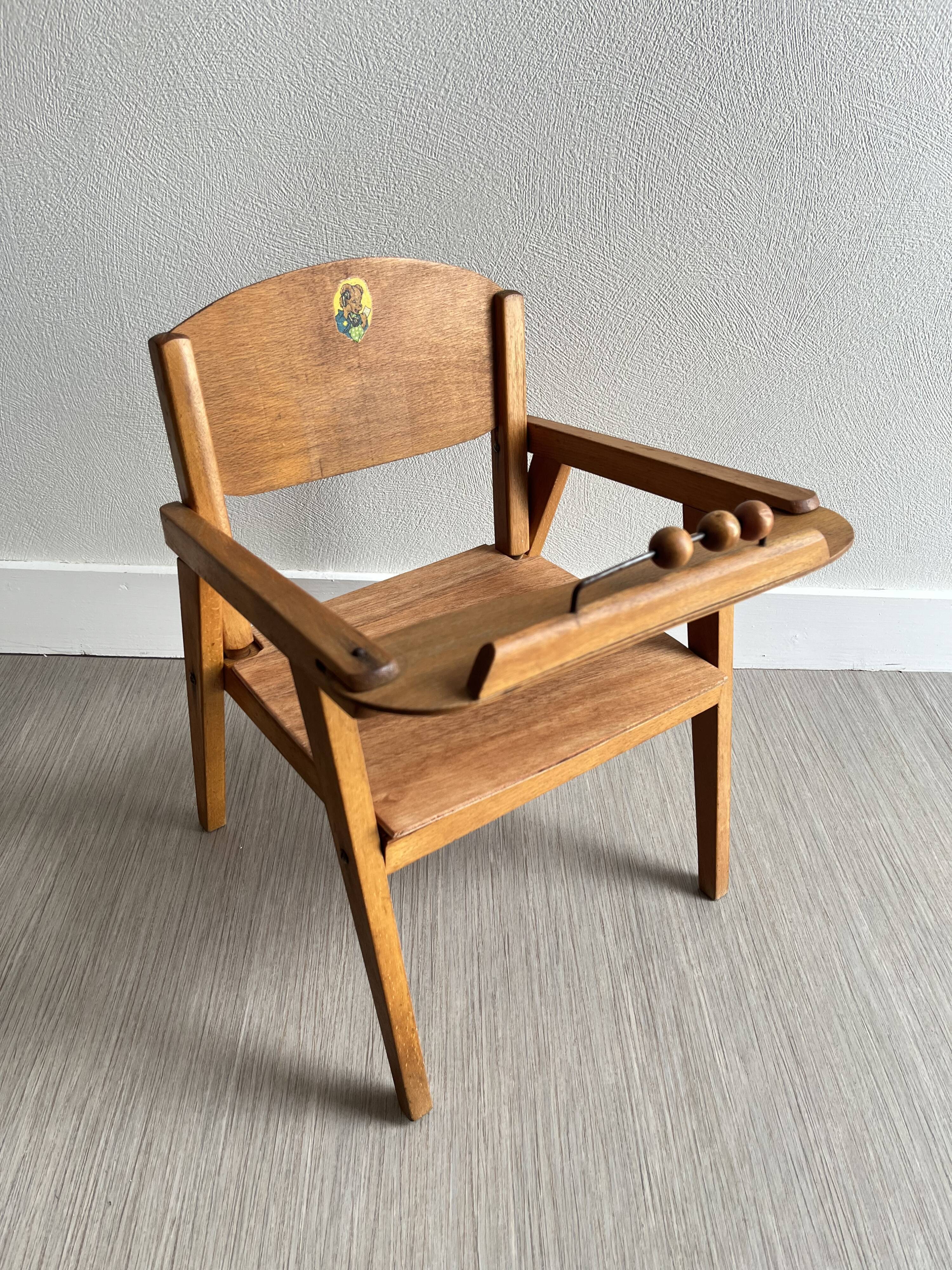 Vintage compass foot chair for children