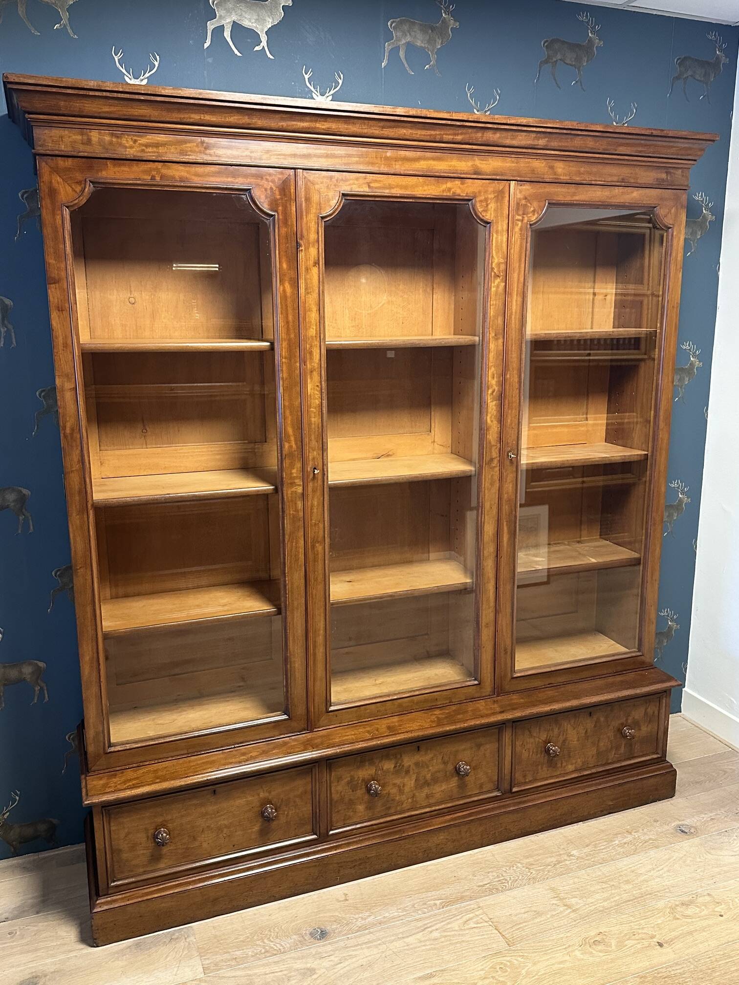 Large three door bookcase