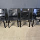 Black leather Mario Bellini Cab dining chairs Italy, 1970s - set of 4