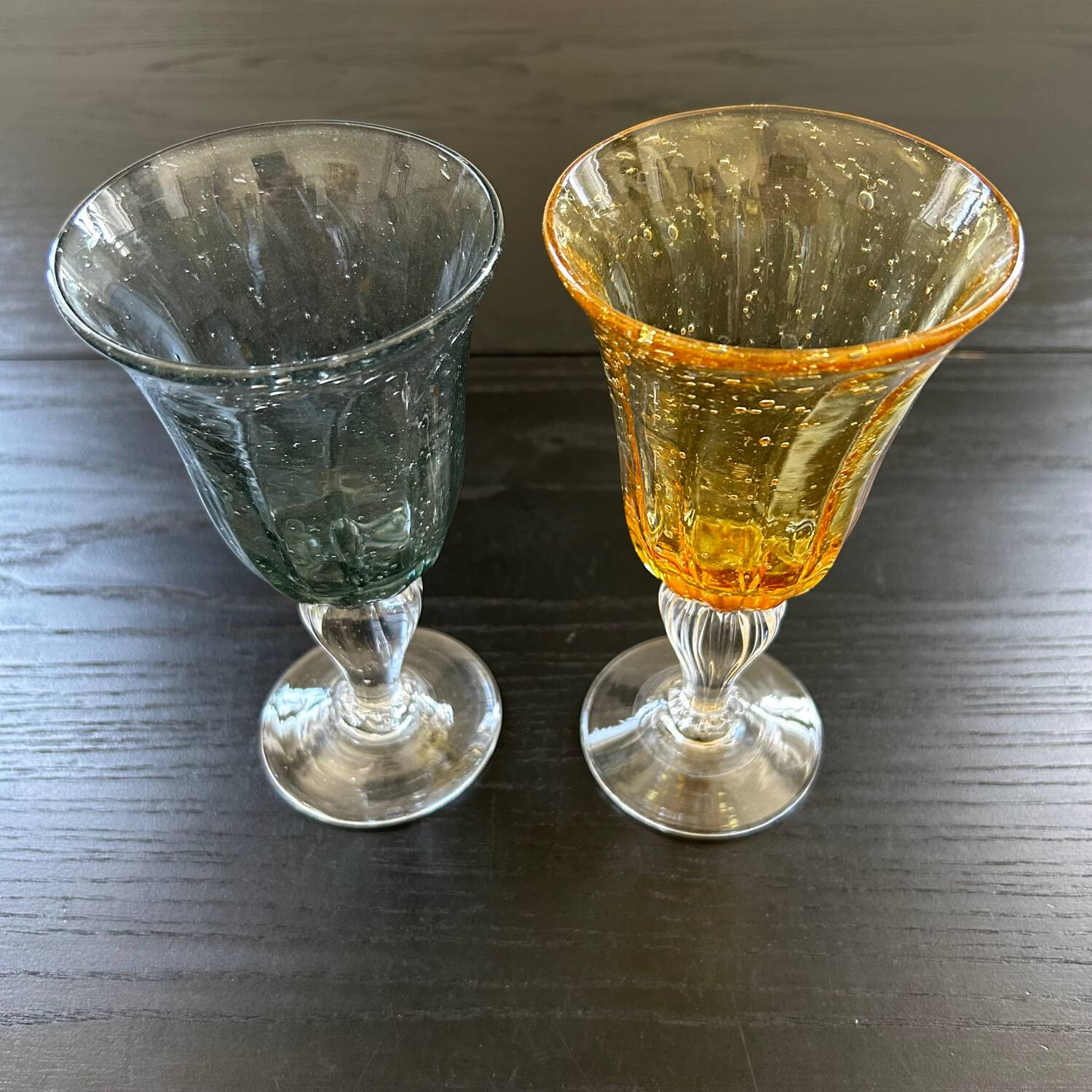 Biot stemmed glass duo