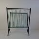 1960 Czechoslovakian Mid-Century Magazine Rack with Green Wire