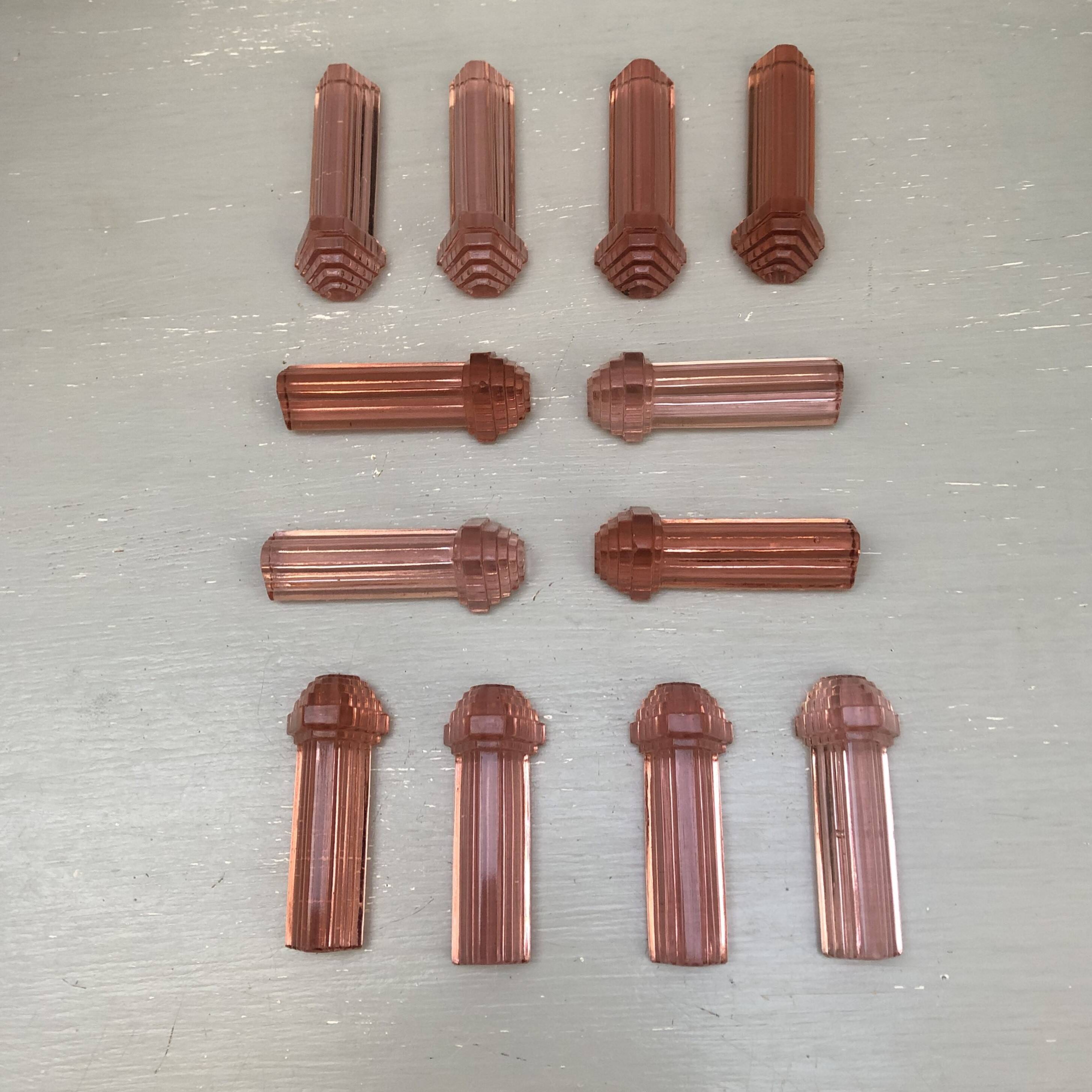 pink / rosaline art deco knife holders