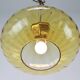 Mid-Century Brass and Light Gold/Yellow Pendant Lamp