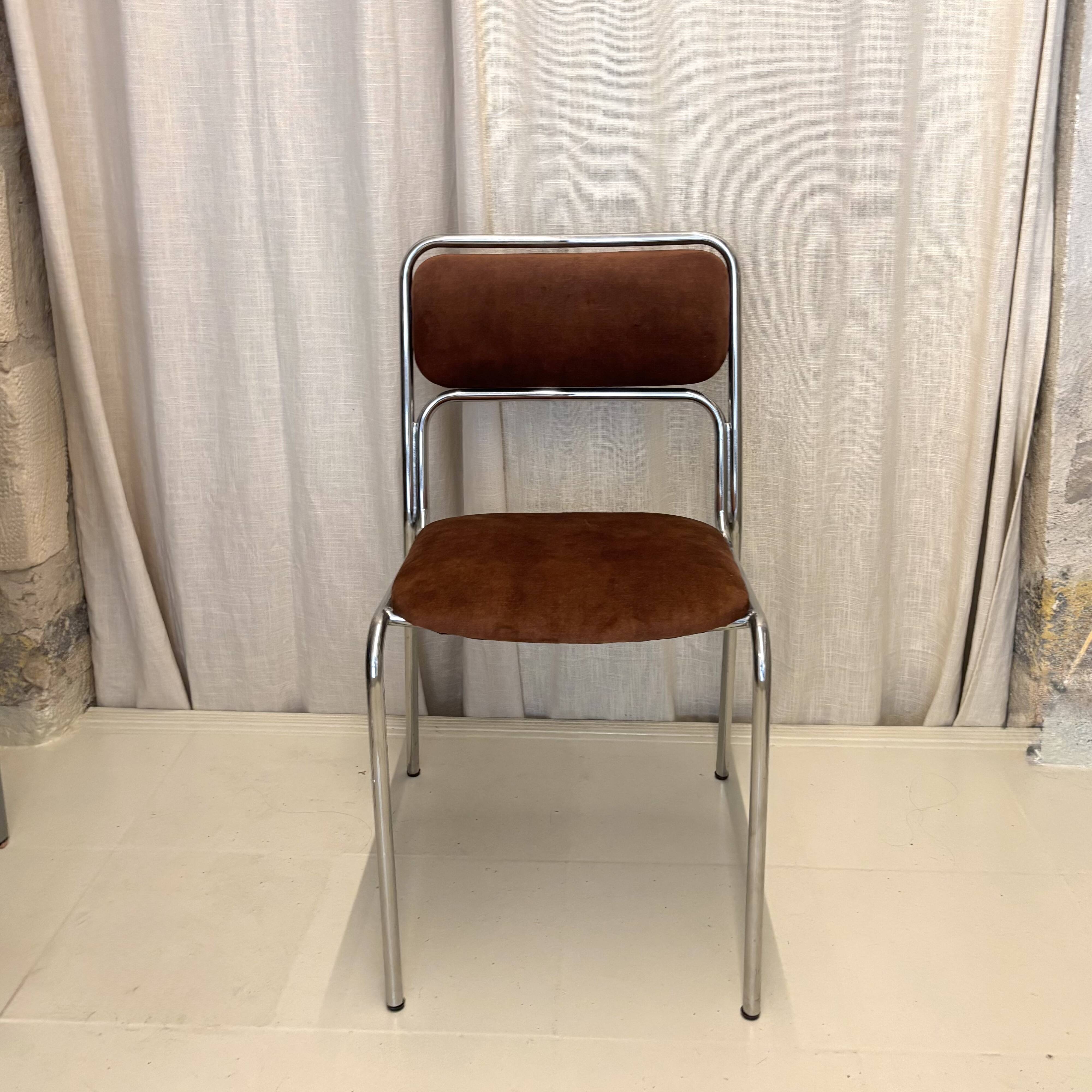 70s chrome metal chairs reupholstered