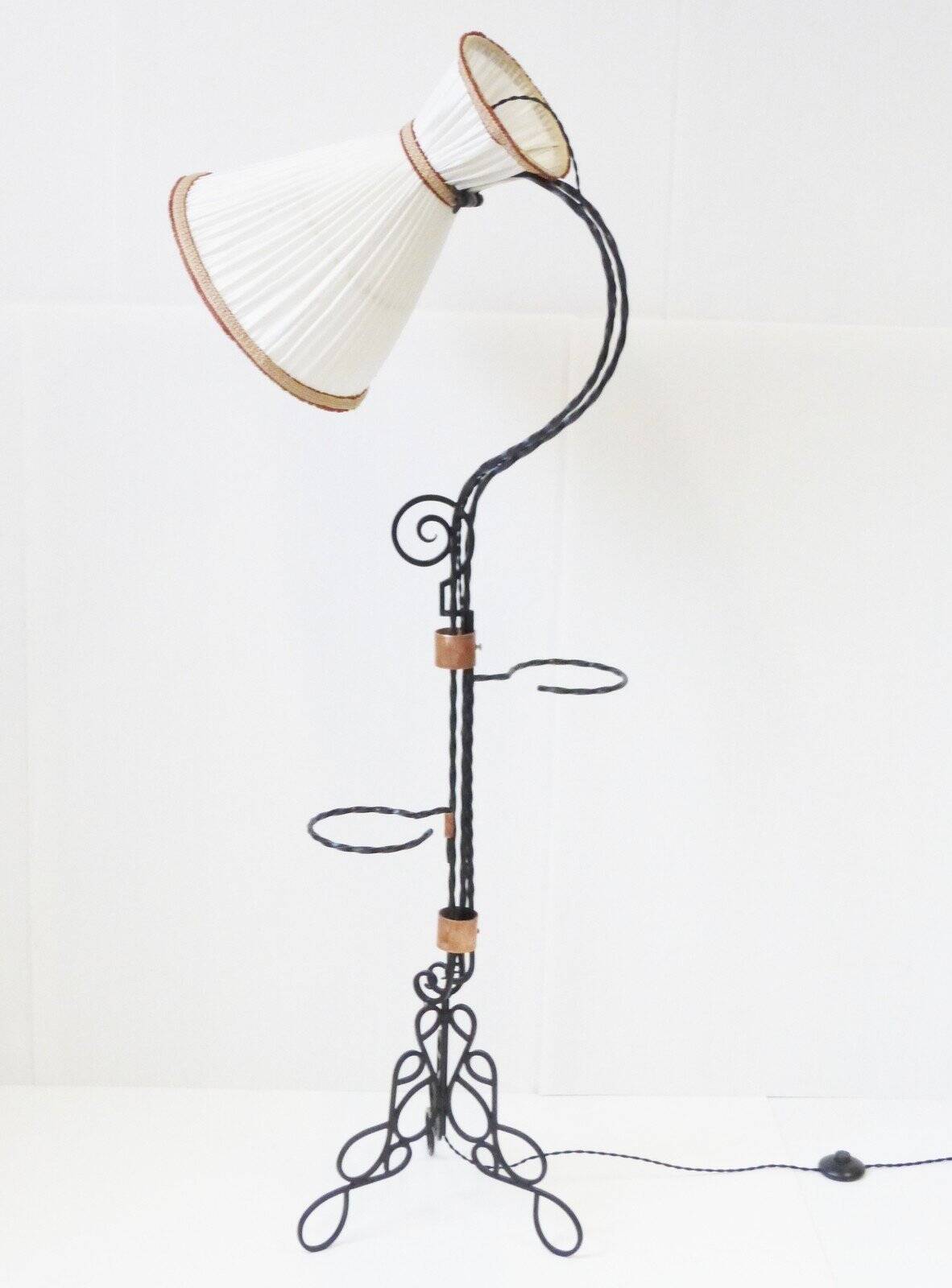 Vintage 1950 Diabolo floor lamp with removable plant holders