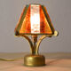 Brutalist table lamp in metal and hammered murano by longobard italy