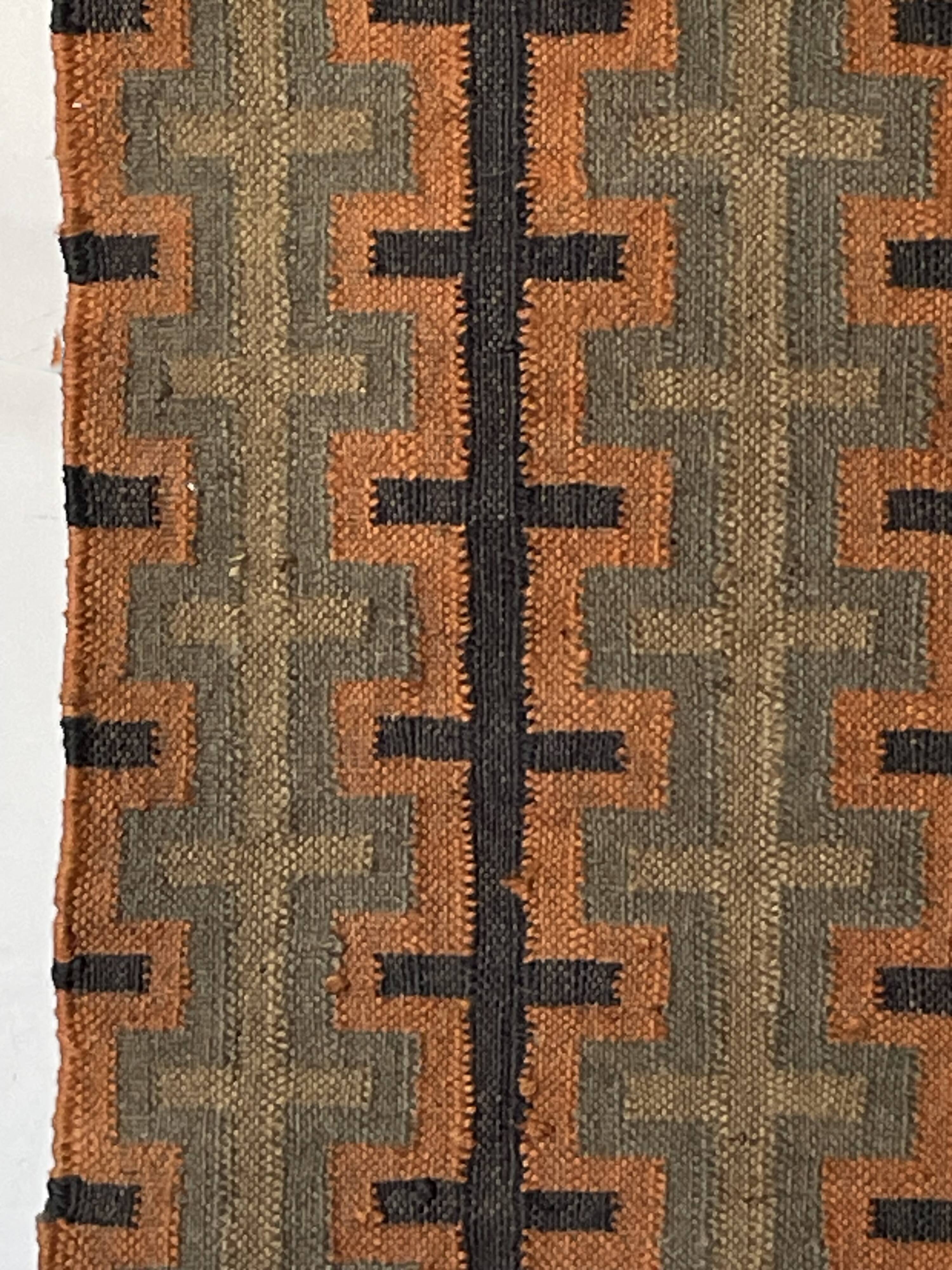 2x6 Ft - Tapis Kilim en jute et laine fait main d'occasion, tapis traditionnel indien.