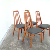Suite de 4 chaises en teck par Niels Koefoed modèle Eva