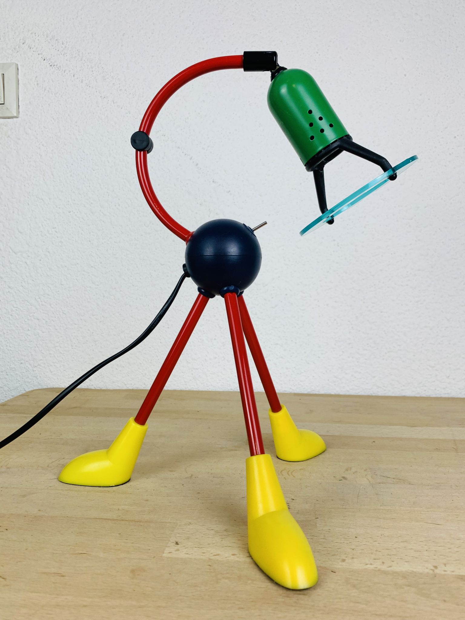 Lampe tripode couleurs primaires années 80