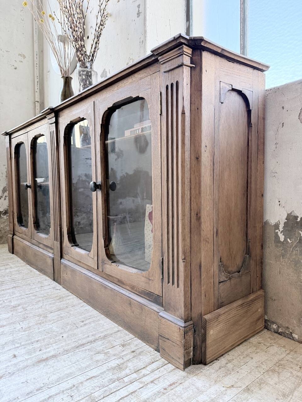 Enfilade display cabinet, solid oak, 1920.