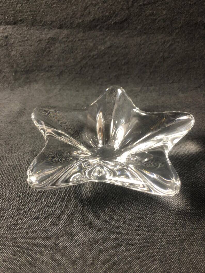 Vintage Baccarat Star Shape Crystal Trinket/Candy Dish: Mid-Century Modern