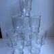 Set of 8 glass water glasses engraved 50s