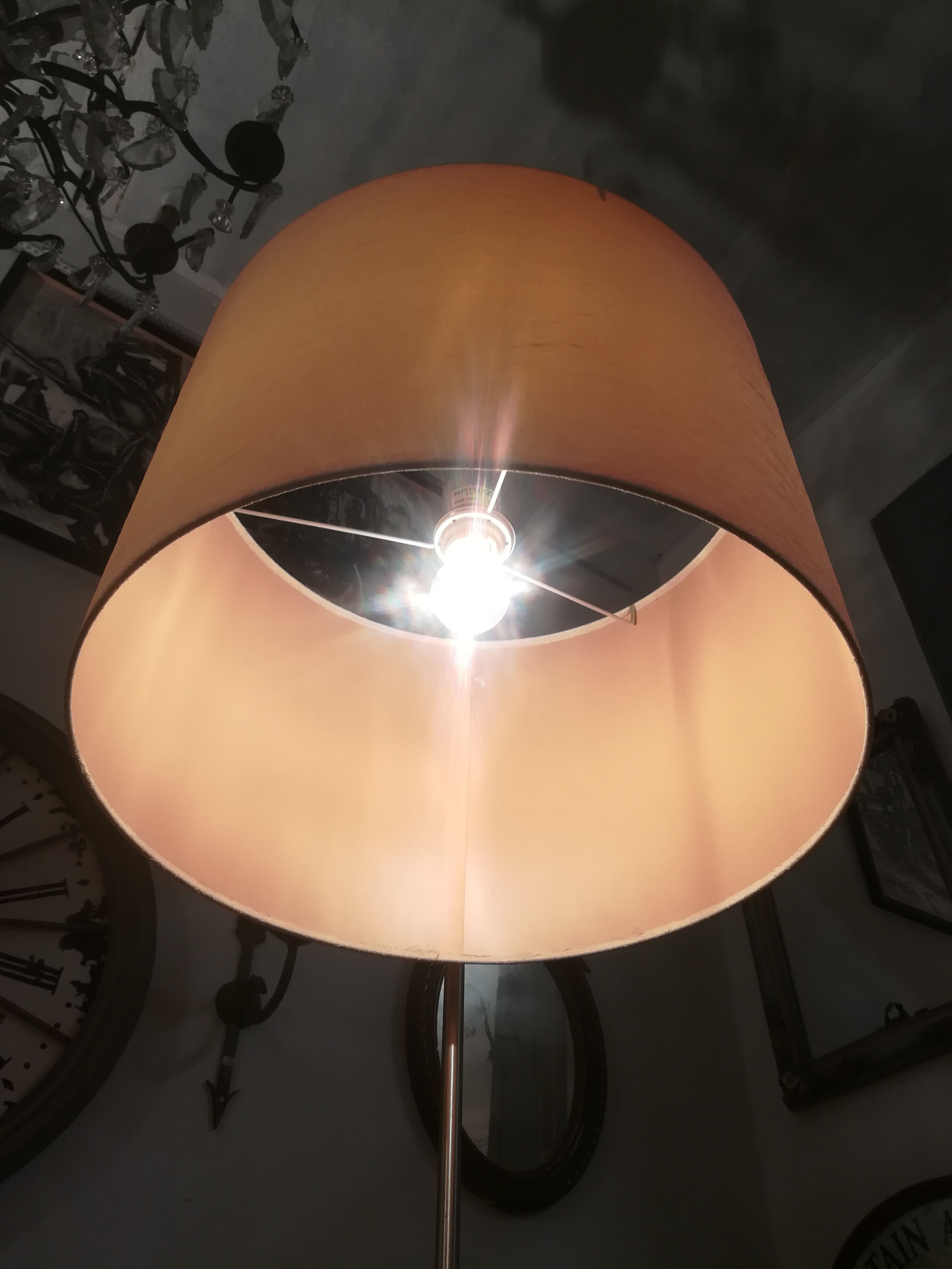 Natuzzi floor lamp in leather and brushed steel Selency